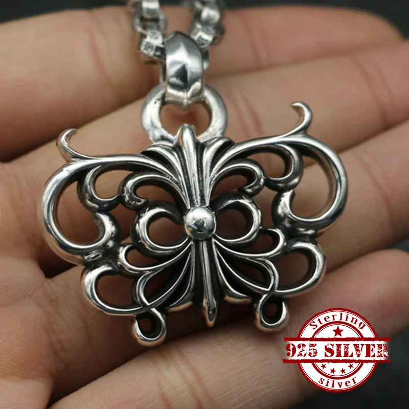 

925 sterling silver pendant personality reunion fashion punk style engraving butterfly street dance hip hop gift 2018 new hot