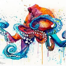 Осьминог алмазная живопись рыбы, индивидуальный заказ, фото на заказ собственный Алмазная вышивка полное алмазное сверло для квадратных отверстий Стразы 5D