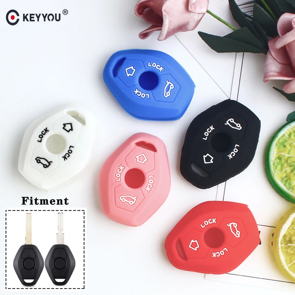 

KEYYOU Silicone Key Cover Case For BMW EWS System X3 X5 Z3 Z4 1/3/5/7 Series For BMW E36 E38 E39 E46 E53 E60 E61 E63 E64 E81 E83