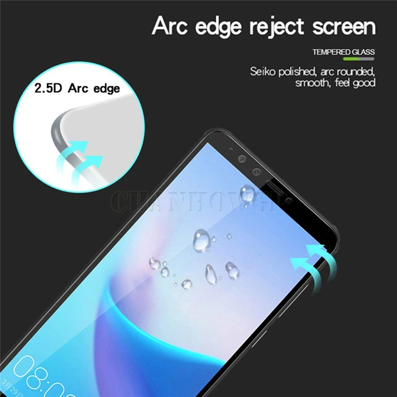 Закаленное стекло 9H с полным покрытием для Huawei Y9 2018 Защитная пленка экрана L23 FLA L20