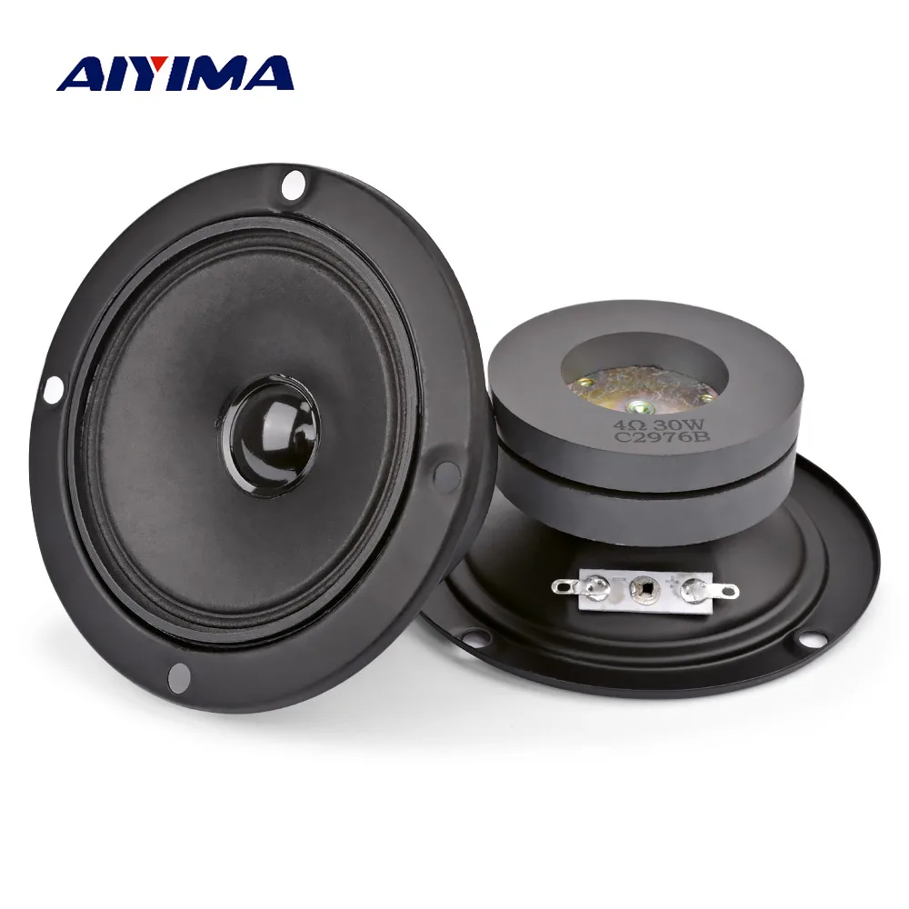 

AIYIMA 2PCS 4inch 4Ohm 30W Audio Speaker 98mm Full Range Neodymium Tweeter Altavoz KTV Professional loudSpeaker DIY Home Theater