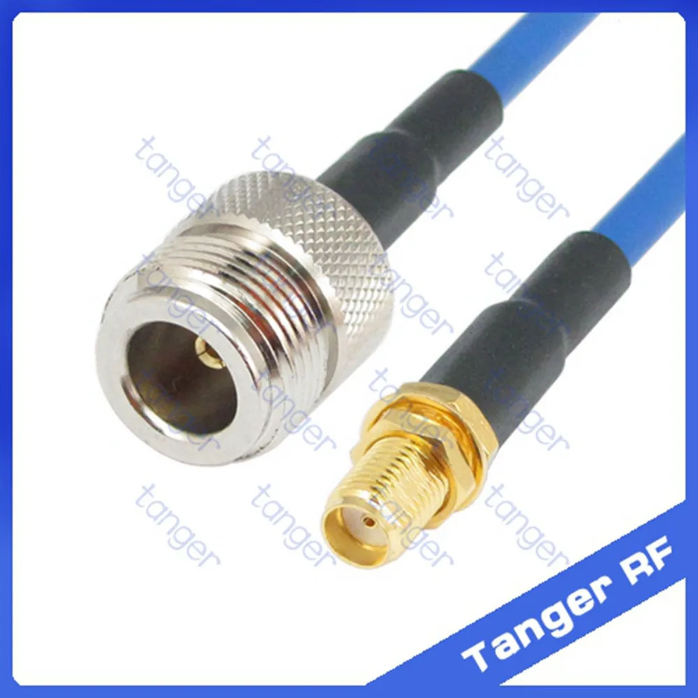 

High quality N to SMA female straight connector with RG402 RG141 RG-402 Coaxial Jumper blue cable 8inch 8" 20cm RF Low Loss Coax