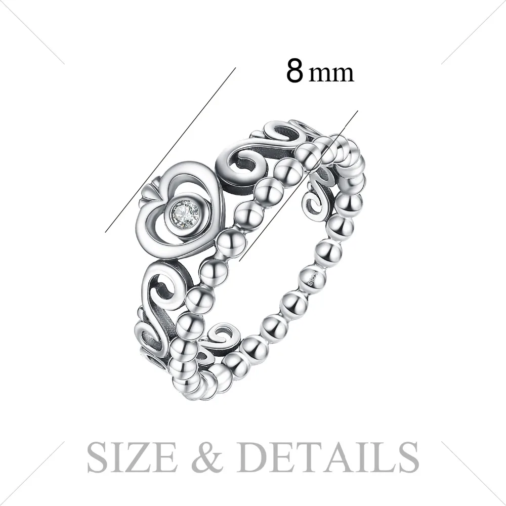JewelryPalace Vintage 925 Sterling Silver Princess Crown Cubic Zirconia Ring Beautiful Gifts For Women 2018 New Hot JewelryPalace Vintage 925 Sterling Silver Princess Crown Cubic Zirconia Ring Beautiful Gifts For Women 2018 New Hot