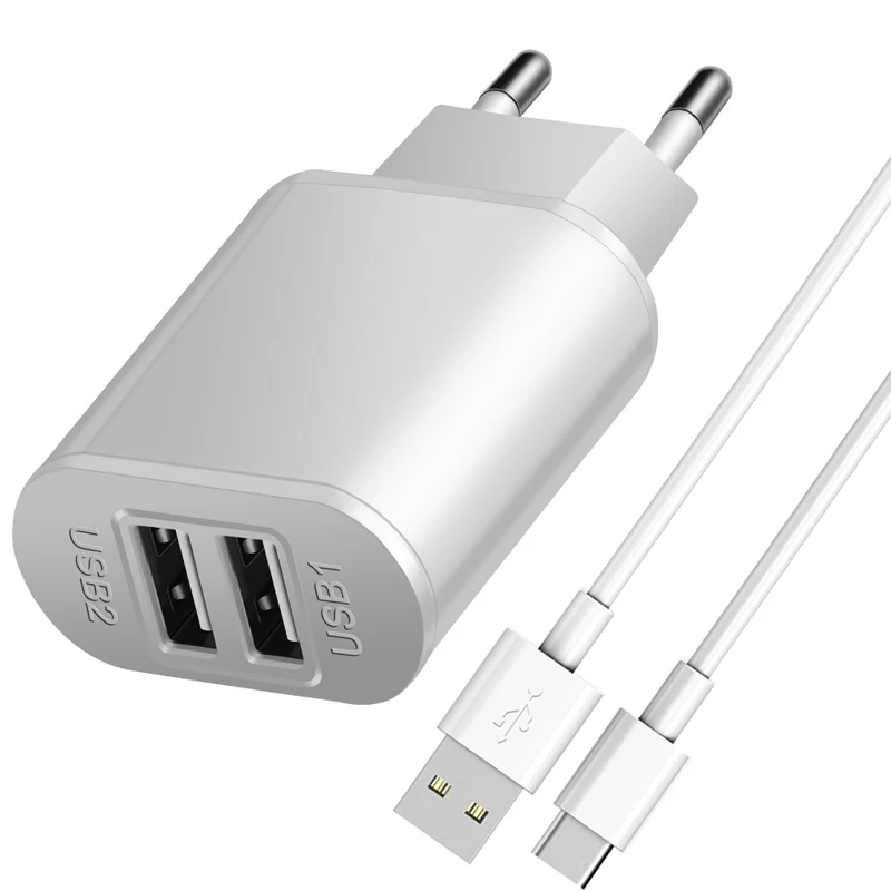 Для Xiaomi USB зарядное устройство кабель 2000 мАч двойной порт адаптер для iPhone X XR 7 8 PLUS