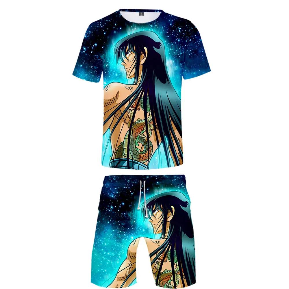 

2019 Saint Seiya 3D Printed Women/Men Kids Two Piece Set Fashion Summer Crop Top+Shorts Hot Sale kpop Streetwear Clothes
