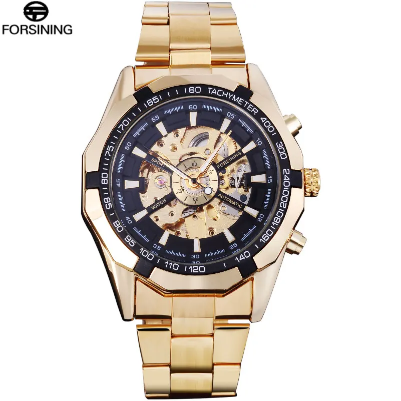 FORSINING العلامة التجارية الرجال التلقائي الساعات الفاخرة الهيكل العظمي ساعات آلية الرجال الذهب ساعة من الفولاذ المقاوم للصدأ Relogios Masculino FORSINING العلامة التجارية الرجال التلقائي الساعات الفاخرة الهيكل العظمي ساعات آلية الرجال الذهب ساعة من الفولاذ المقاوم للصدأ Relogios Masculino