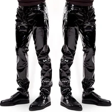 Мужские тонкие кожаные штаны мужские мото штаны для велоспорта обтягивающие кожаные штаны мужские мотоциклетные латексные брюки Pantalon Homme брюки для мальчиков