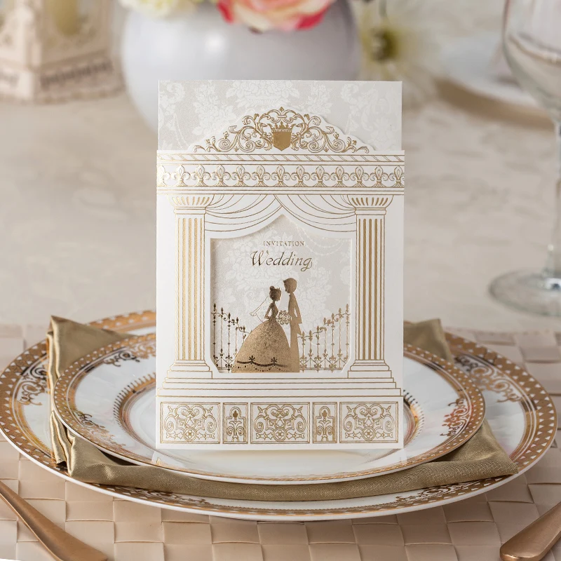 Sullivan Framing Quality Custom Picture Imaging 12pcs Lot Laser Cut Embossed Flower Frame Wedding Invitations Elegant Party Decoration Card With Envelopes
