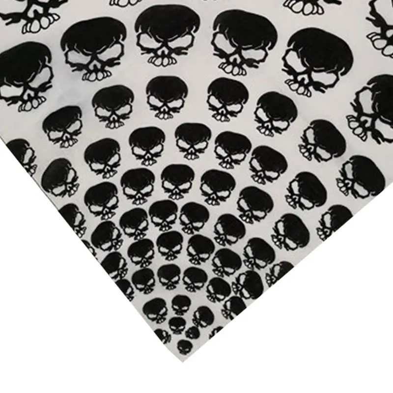 Men Women Gradient Skull Print Square Bandanas Pirate Motorcycle Biker Handkerchief Head Wrap Sports Hip-Hop Headscarf 55x55cm