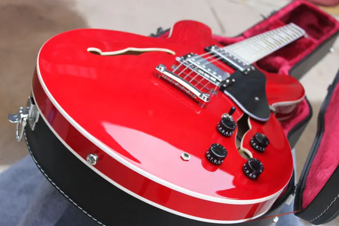 

Best Price Wholesale New arrive Free shipping HOT ! electric ES JAZZ 335 guitar High Quality with EBONY Frets in stock with Hard