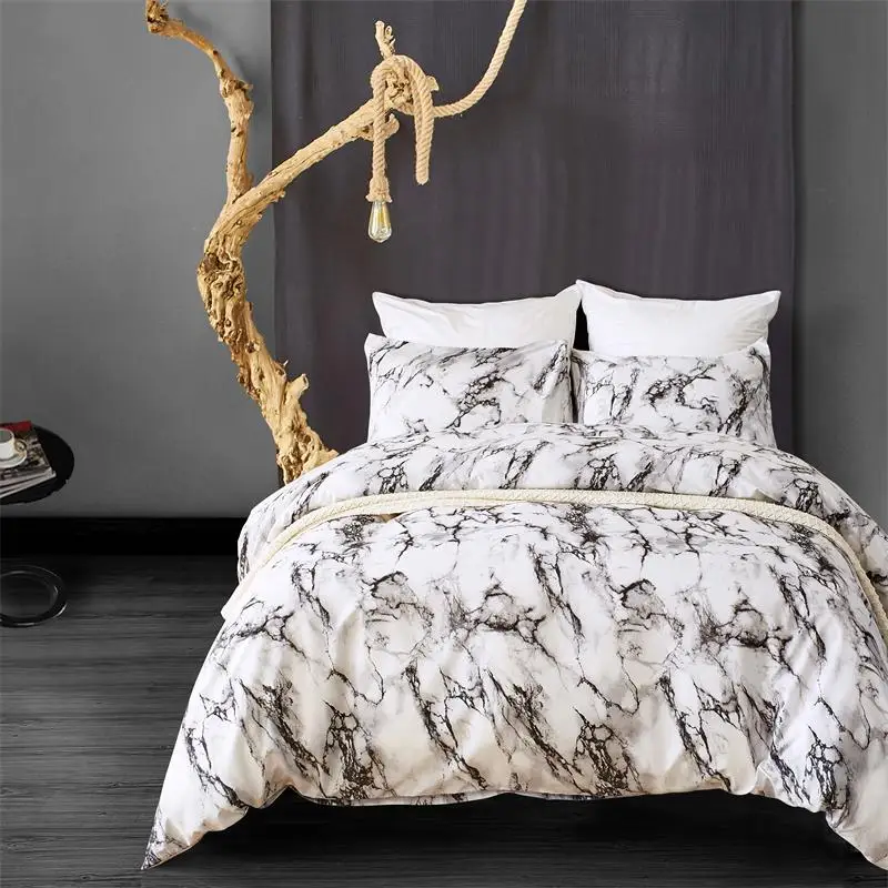 

Explosions home textile 100% polyester cotton marbled quilt cover pillowcase bedding set 3 - piece single double king bedding