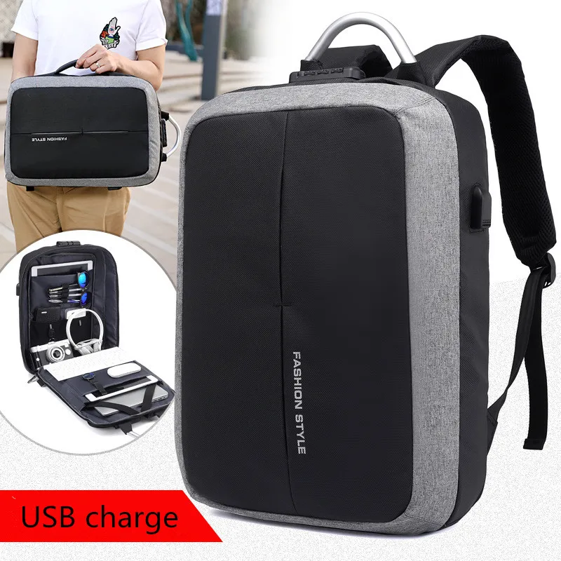 

New Fashion Canvas Male Backpack USB Charge Anti Theft Bagback Men Travel Schoolbags Rucksack Sac A Dos Mochila Laptop Backpacks
