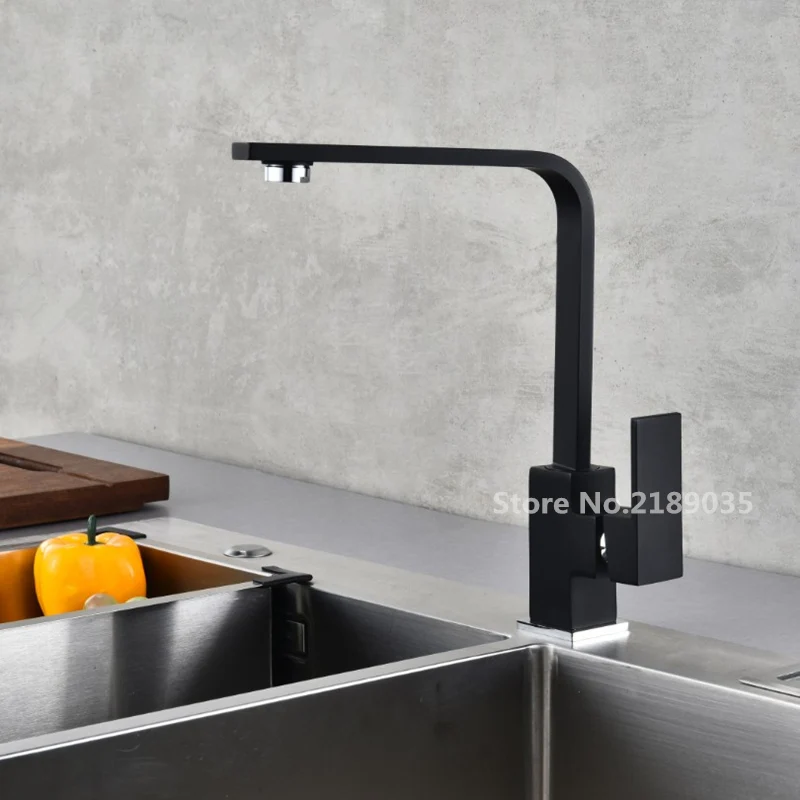 Spray paint Swivel Kitchen Faucet Brass material Cozinha Torneira Deck Mounted Single Hole Faucets Mixer Tap 360 Degree Rotate