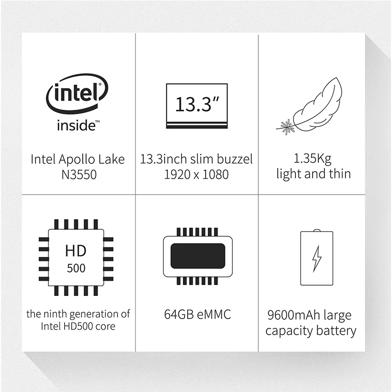 13 3 &quotНоутбук 1080 P ips Экран ноутбук Intel Apollo Lake N3350 ГБ Оперативная память 64 eMMC ultrabook