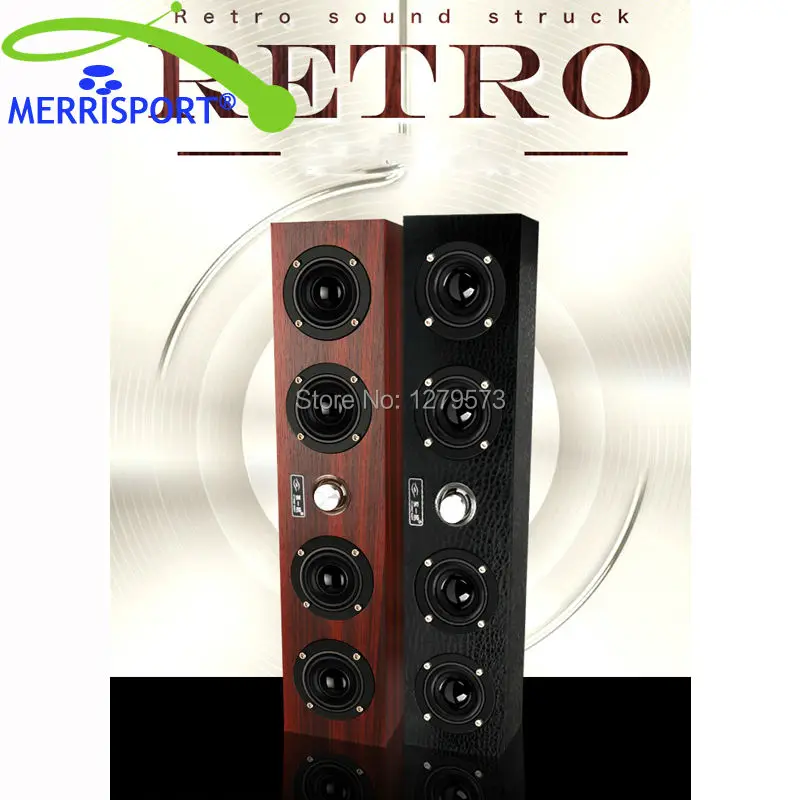 

MERRISPORT HiFi Speakers Professional Wooden Bookshelf Speakers For Iphone Samsung Smartphone Tablets Laptop Computer TV Black