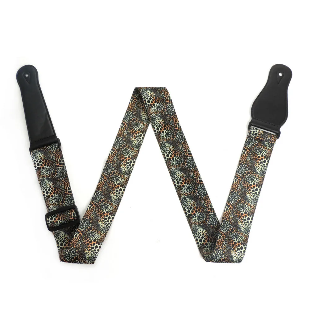 

2018 New Hot Sale Heat Transfer Maple Leaf Leopard Star Sky Adjustable Polyester Guitar Strap