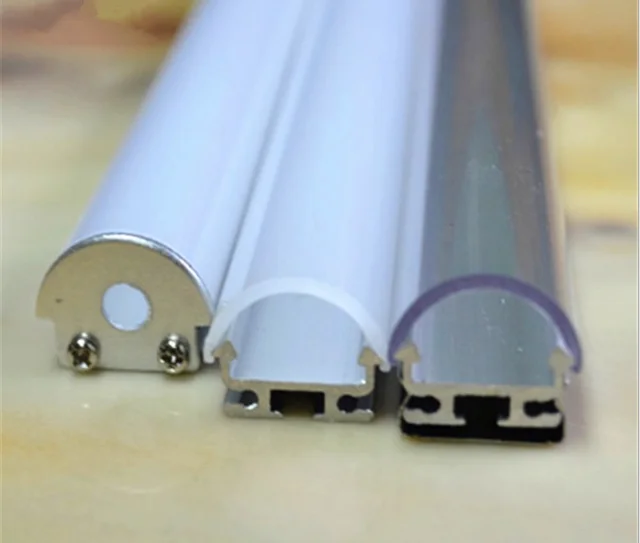 100 ~ 300 cm Luz de tira del LED perfil de aluminio para recto estante