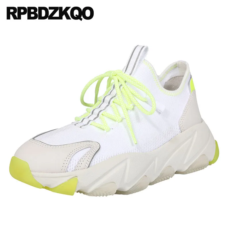 

Thick Sole Trainers White Brand Lace Up Breathable Flats Designer Shoes China Sneakers Platform Creepers Footwear Muffin Women