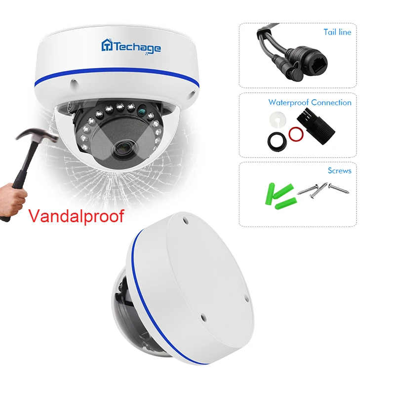 Techage 8CH 1080 P POE CCTV Системы NVR комплект Vandalproof антивандальные купола Крытый Открытый