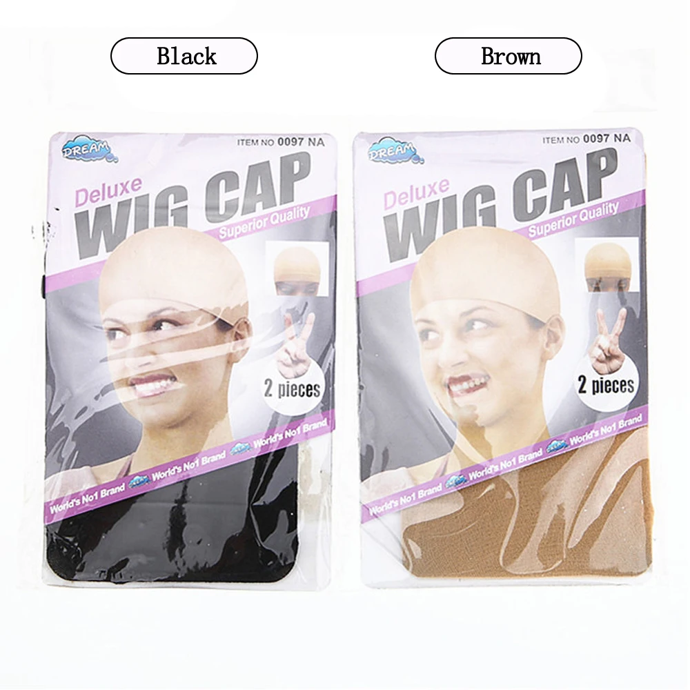 

Deluxe Stocking Wig Liner Cap Snood Polyester Stretch Mesh Weaving Cap For Wearing Wigs Black Brown Blonde For Making Wigs