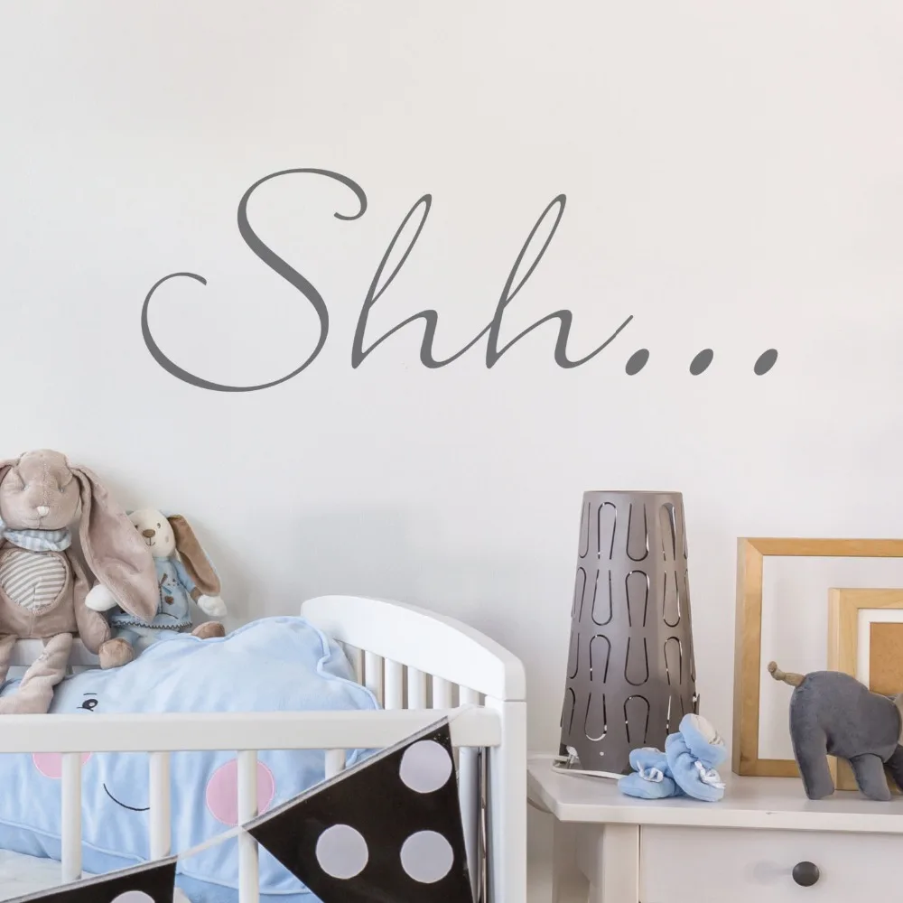 

Shh Quotes Wall Stickers For Kids Rooms Baby Bedroom Wall Decal Vinyl Removable Modern Quote Decor Art Mural Design Decal SYY938