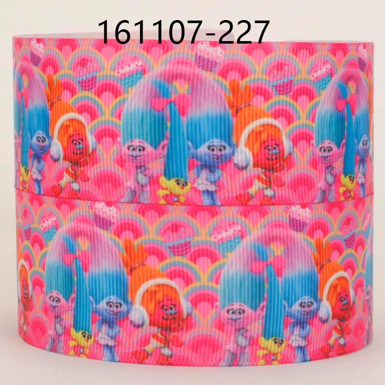 38 mm-UK 1 M X Pretty Trolls gros-grain Ribbon Craft Hair Bow gâteau Craft