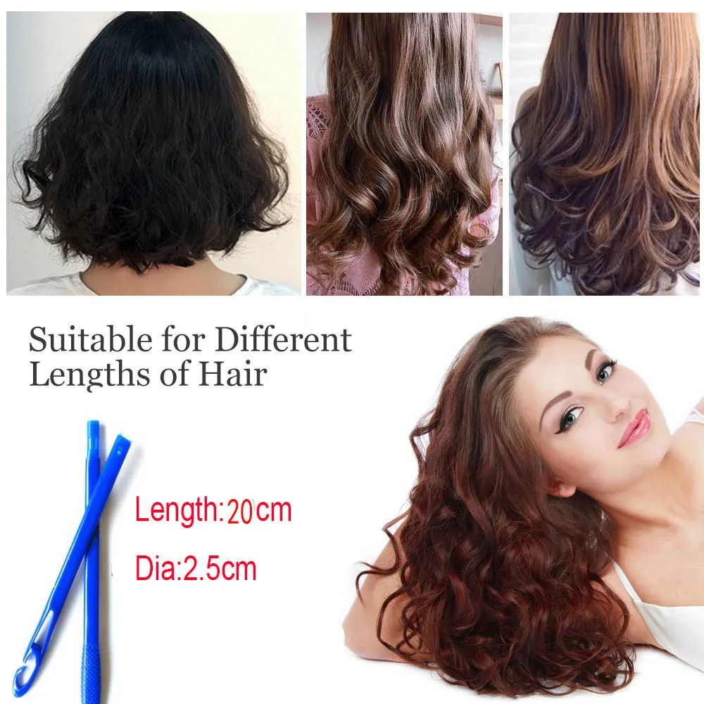 18pcs Set 20cm Hair Curlers Rollers Plastic Hair Curls Rollers