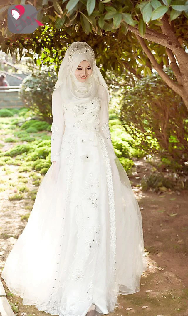 Arabic Muslim Wedding Dresses 2016 Weddings & Events Beaded Long