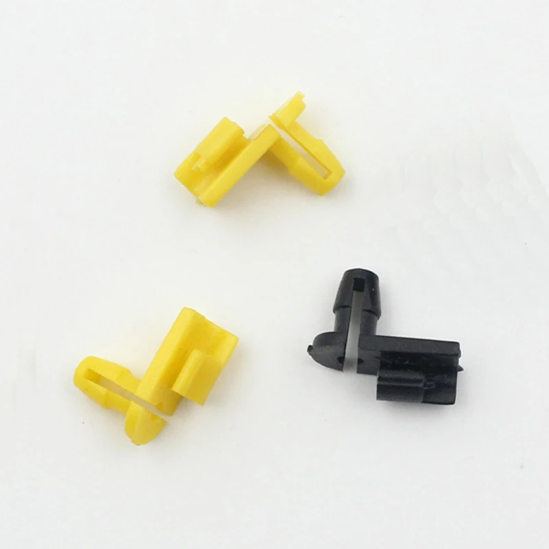 KE LI MI 500x Black / Yellow Plastic Door Lock Rod Clip Retainer Auto Side Fastener Retaining