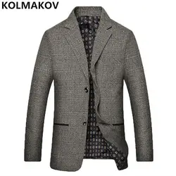 2018 новое поступление модные мужские блейзеры Slim Fit блейзеры мужские костюмы Куртки Хлопок Серый Блейзер Большие размеры 3XL высокое