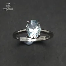 Tbj ,Cute simple small ring with natural aquamarine gemstone Ring in 925 sterling silver fine jewelry for girls & women as gift tbj feather gemstone ring with natural ethopian opal good fire in 925 sterling silver fine jewelry for girls with jewelry box