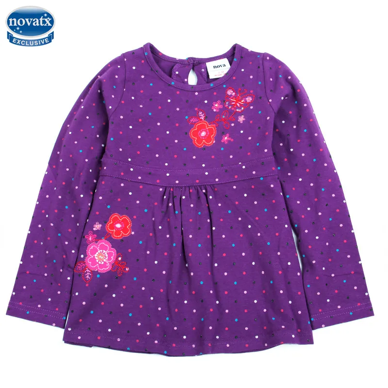

novatx H3591 retail Baby girls dresses children clothes long sleeves nova kids wear fashion girls frocks hot selling frocks