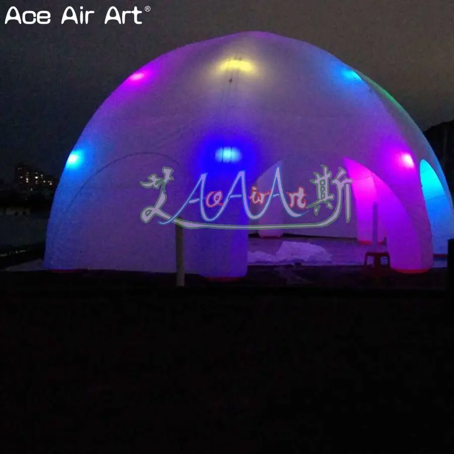  10m diameter LED lights inflatable dome spider marquee tentevent gathering station with full cover 