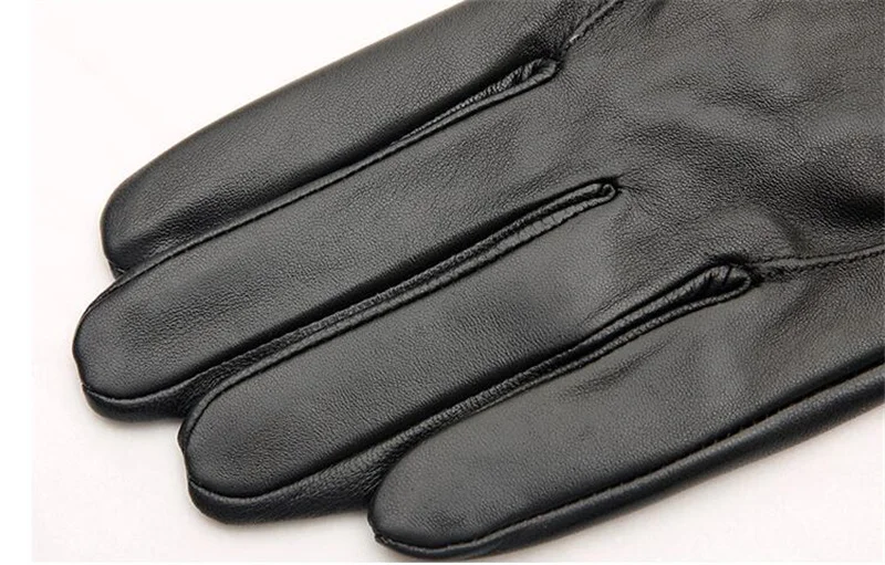 2018 Для мужчин черные перчатки осень-зима теплые перчатки овчины Повседневное тонкий вождения Для мужчин из натуральной кожи перчатки Z09-5