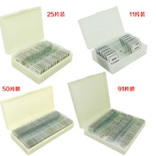 Высококачественный микроскоп скользящее лезвие биологический образец секция набор 91 различных видов