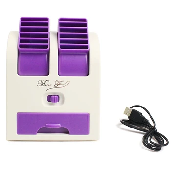 

Mini Small Fan Cooling Portable Flexible Desktop Dual Bladeless Air Conditioner For Laptop Desktop Computer USB Interface hot#