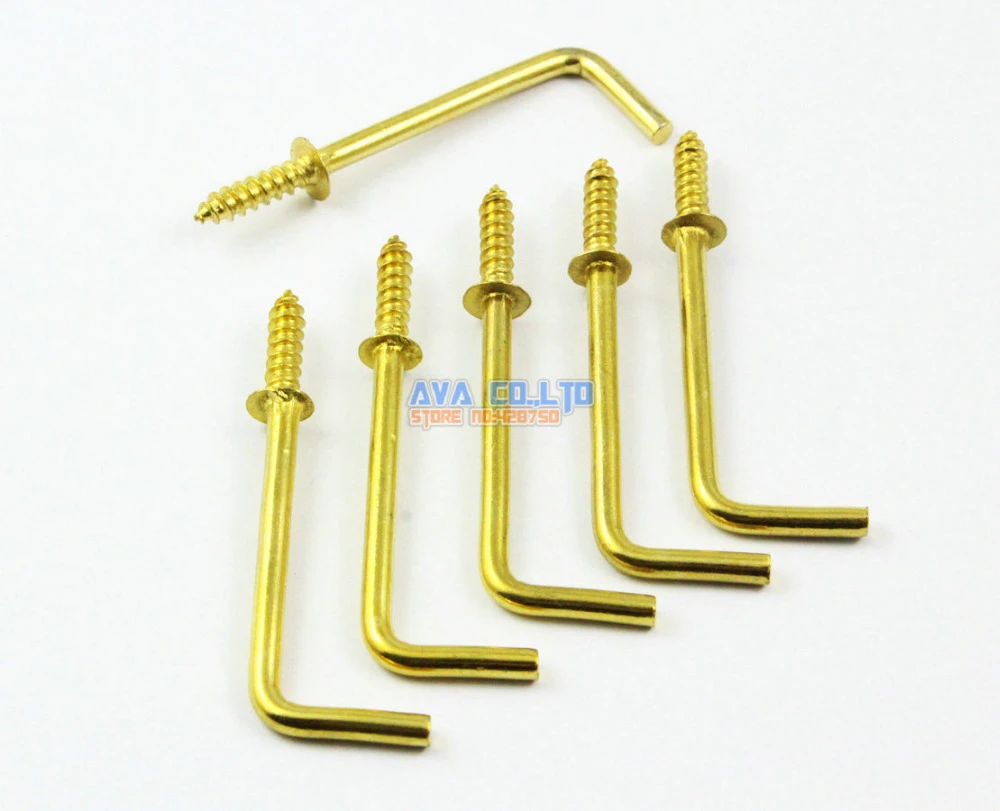 50個ゴールドl字型フック直角フックネジlフック55x19mm L Hooks Angling Hooksscrew Hook Aliexpress