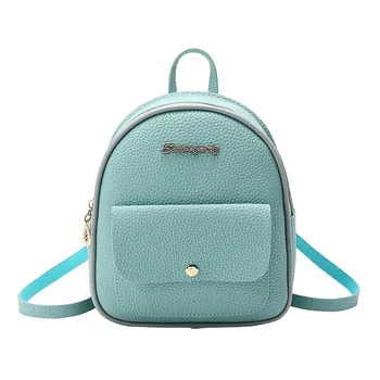 

Maison Fabre Fashion Women PU Leather Hobos Shoulder Bags Small Solid Zipper Soft Backpack Letter candy color Bag dropshipping