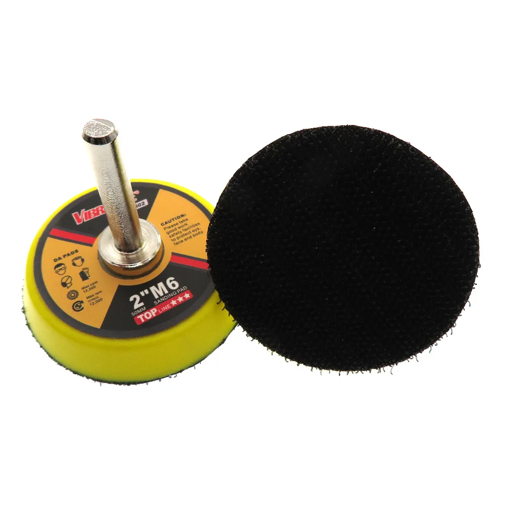 

2 Inch 50mm Backup Sanding Pad 6mm Shank Drill Pad Hook and Loop for Grinding Polishing