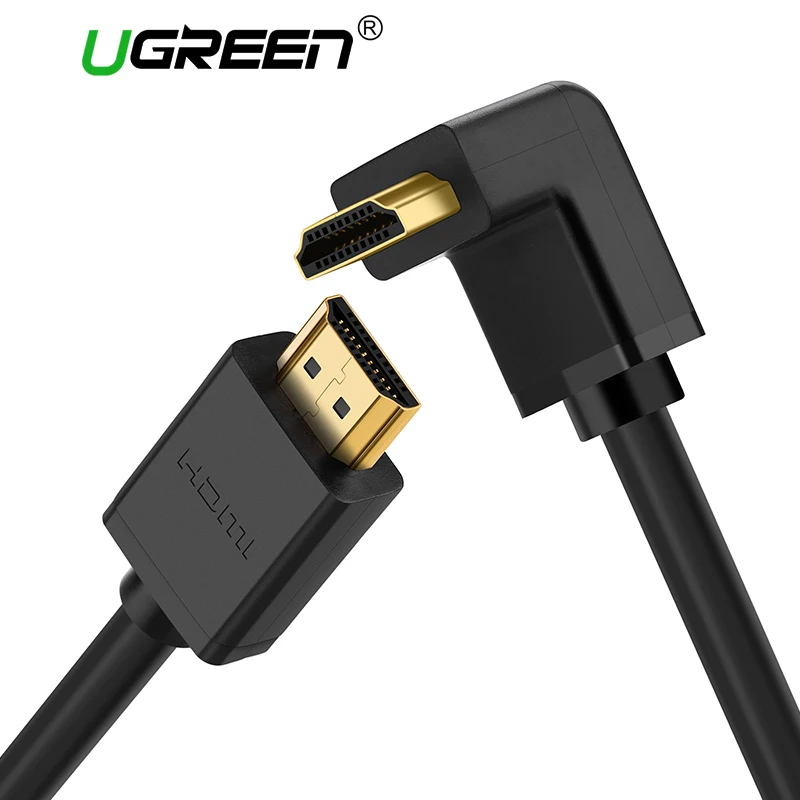 Ugreen HDMI كابل 270/90 درجة زاوية HDMI كابل وصلة بينية مُتعددة الوسائط وعالية الوضوح 5 m 1.5 m 2 m 3 m HDMI 2.0 كابل 4 K 3D للتلفزيون PS3 العارض الكمبيوتر كابل