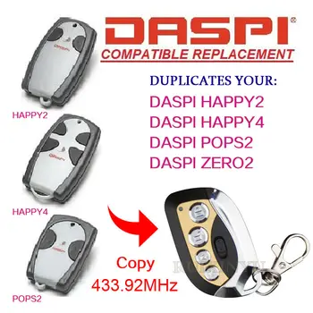 

DASPI HAPPY2 / DASPI HAPPY4 / DASPI POPS2 Compatible Remote control High quality 433.92Mhz copy control Garage door remote