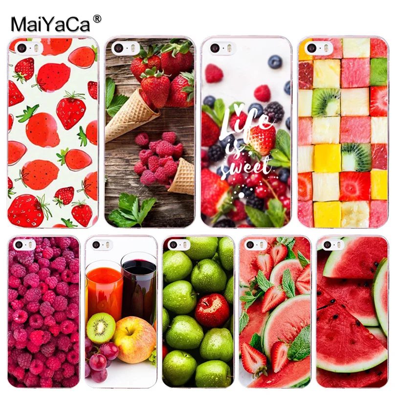 Чехол MaiYaCa для iPhone 8 plus фрукты Клубника арбуз Телефон чехол 7 6 6S Plus X 10 5 5S SE 5C 4 4S Coque