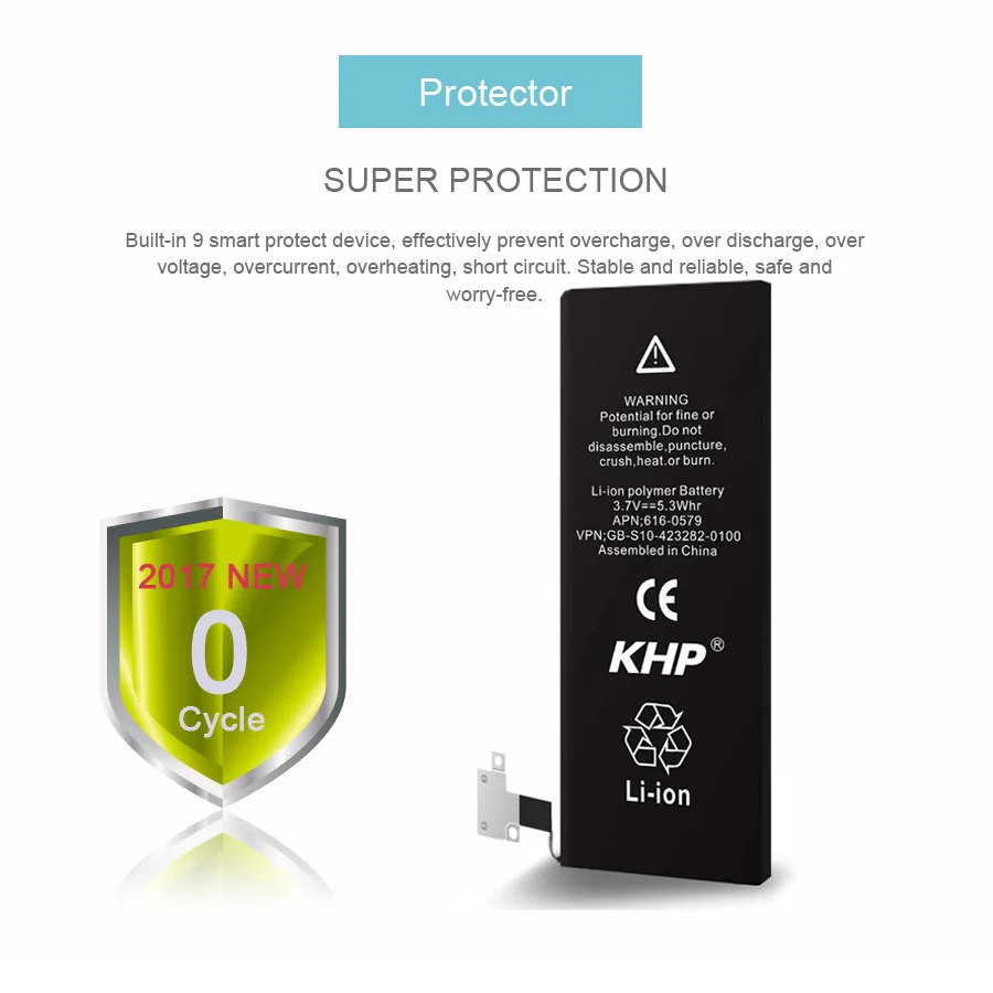 Новинка 2019 100% оригинальный KHP Аккумулятор для телефона iPhone 4S батарея 1430 мАч