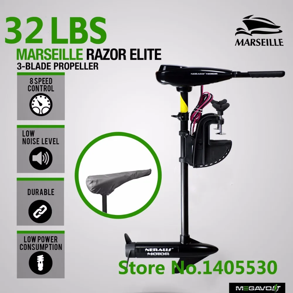

Electric Trolling 12V /32LBS NERAUS Electric Outboard Trolling Motor Inflatable Boat Marine Engine Fishing