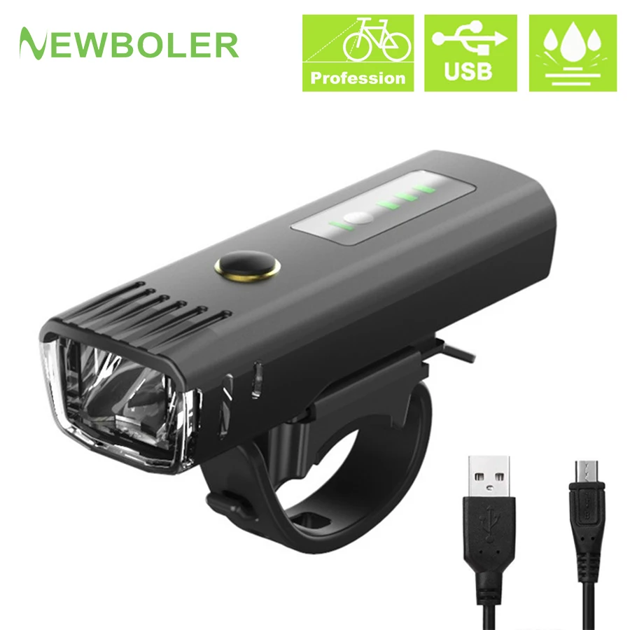 Cena NEWBOLER 2500 mAh 300 lumenów latarka na rower niemiecki standardowy rower indukcyjny przednie światła latarnia na usb z akumulatorem rower