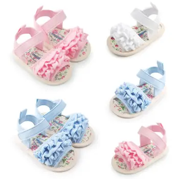 

2018 new Infant Baby Girls Summer Sandal Princess Flower Soft Sole Non-slip Crib Shoes