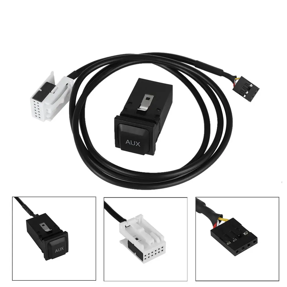 Автомобильный AUX переключатель+ кабель переключатель резиновый шнур штекер авто AUX USB адаптер внутренний шнур модификация Замена жгута провода