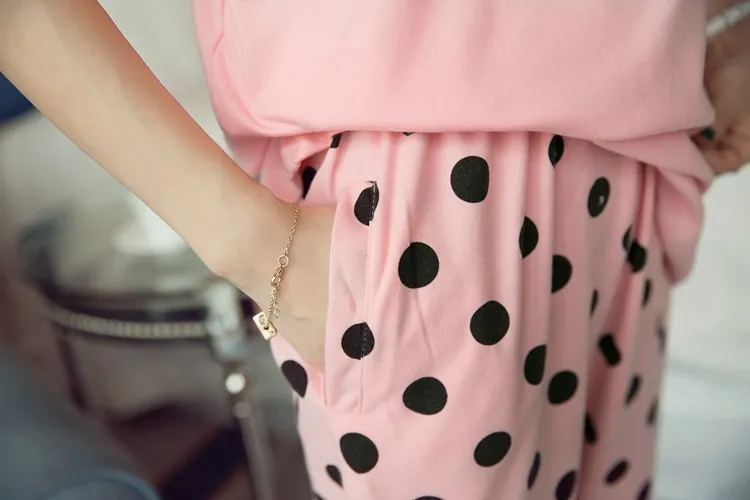 Mickey 2 Pieces Maternity Pajamas Set Cotton Pregnant Women Lounge Dot Nursing Sleepwear Breastfeeding Pajamas Maternity Clothes