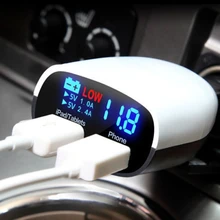 Двойной Автомобилей USB Зарядное устройство СВЕТОДИОДНЫЙ Дисплей Монитора Автомобиля зарядное устройство Для iPhone 7 7 Plus 6 6 S Ipad Samsung Tablet Автомобиль-зарядное устройство