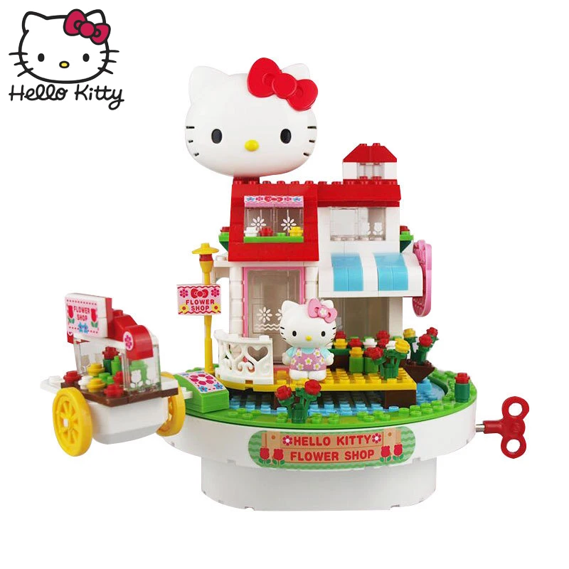 Hello kitty Мини-блок парк развлечений строительные блоки игрушки составное здание блоки воображение обучающая игрушка детский подарок